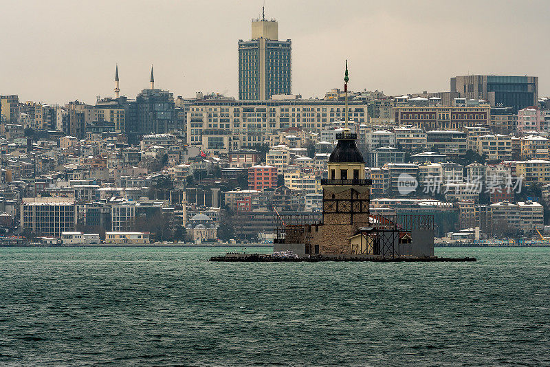 少女塔，Kiz Kulesi，伊斯坦布尔的冬天